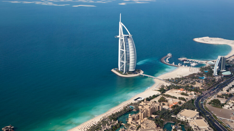 Dubai, Uae. Burj Al Arab From Above
